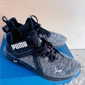 Puma Black and Gray Knit Training Sneakers